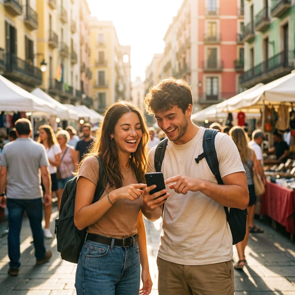 Persona explorando lugares en BOOKiT