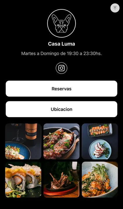 Link-in-bio de Casa Luma